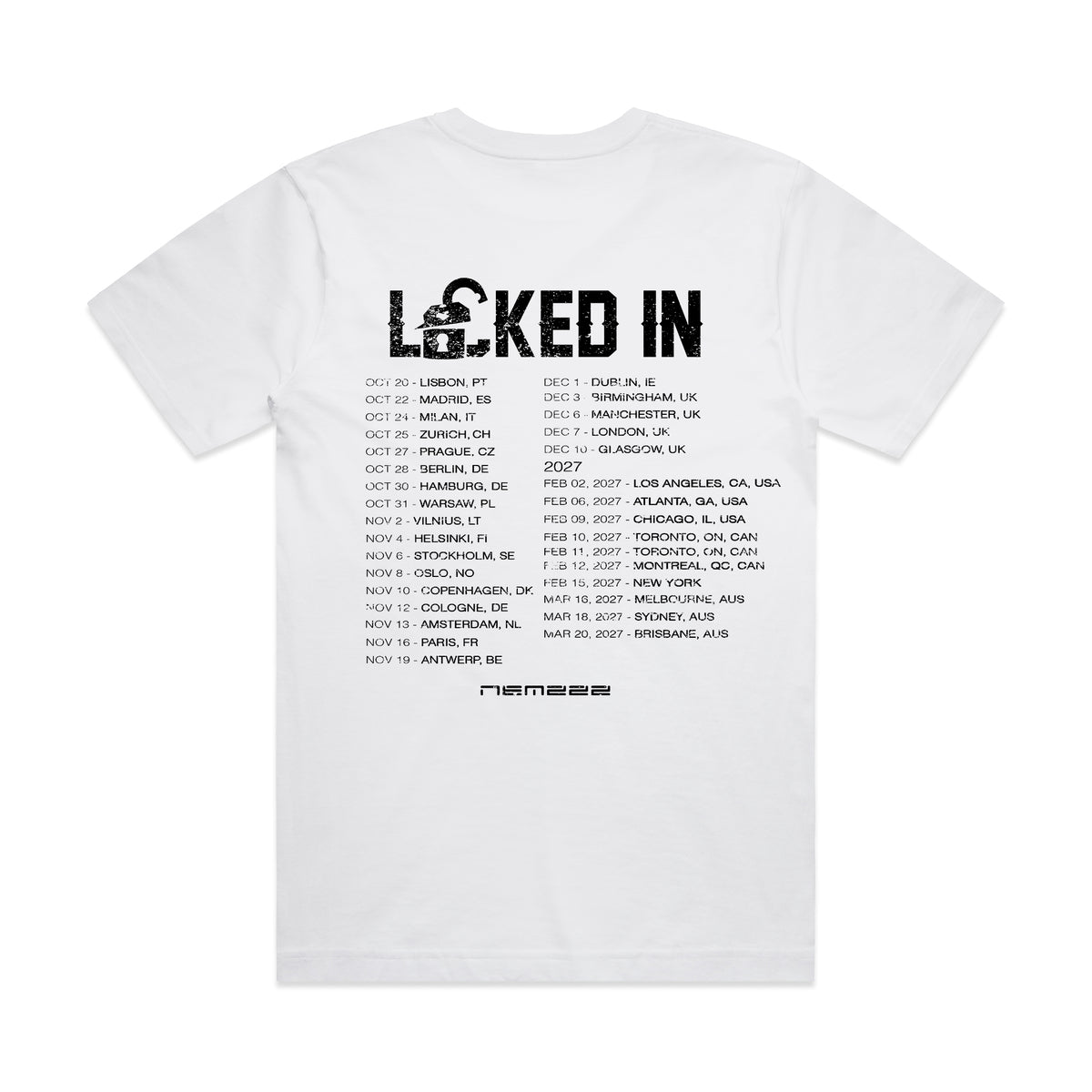 Locked In Tour Tee White