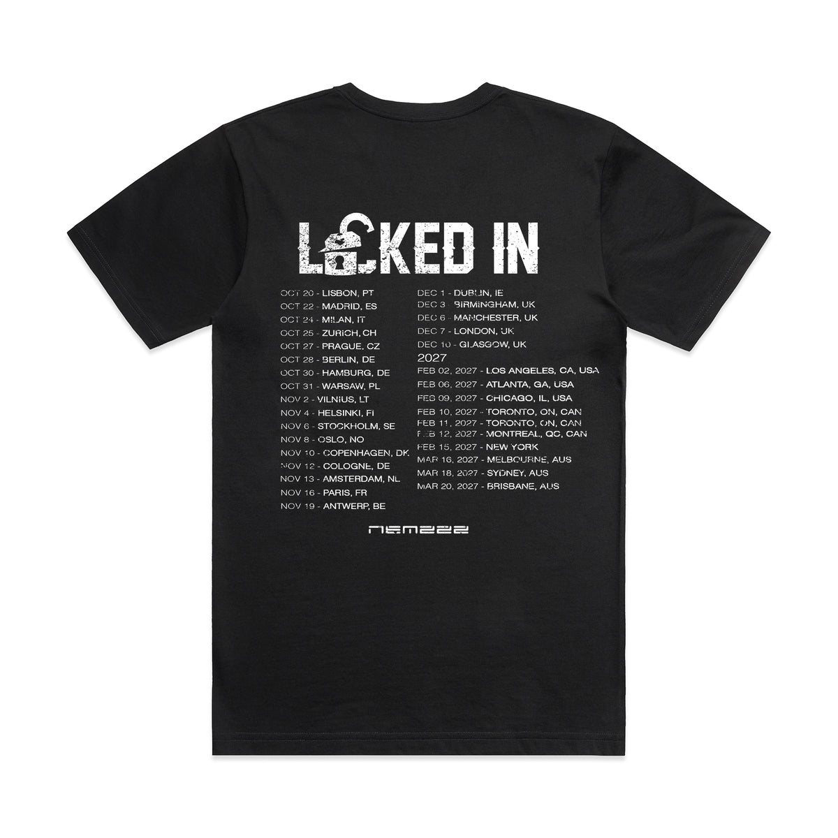 Locked In Tour Tee Black